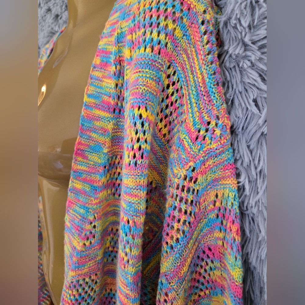 Multicolor Open-Front Women Sweater - Picture 3 of 3